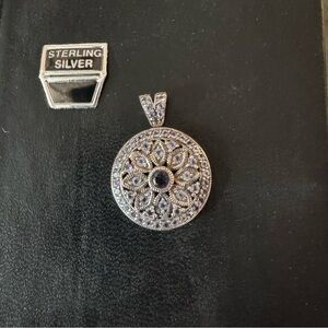 Elegant Sterling Silver Pendant with Gemstones